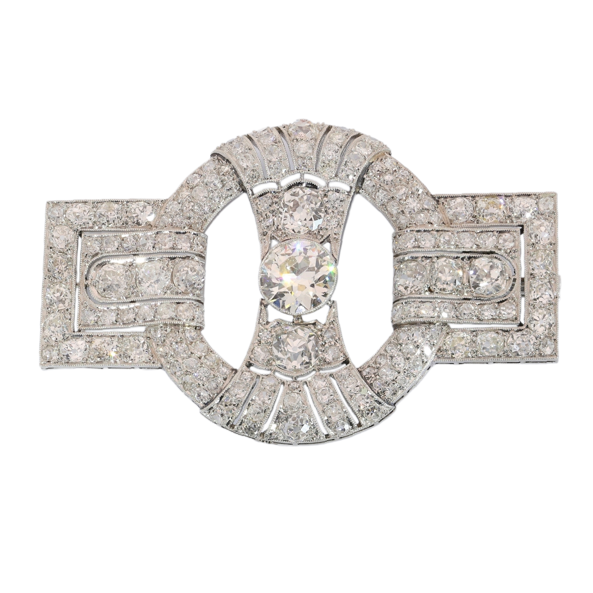 A 1930 Art Deco diamond brooch still accompanied by its own history