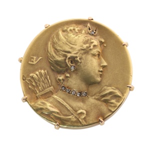 Diana in Profile: A French Gold Brooch by Émile Vernier, circa 1890